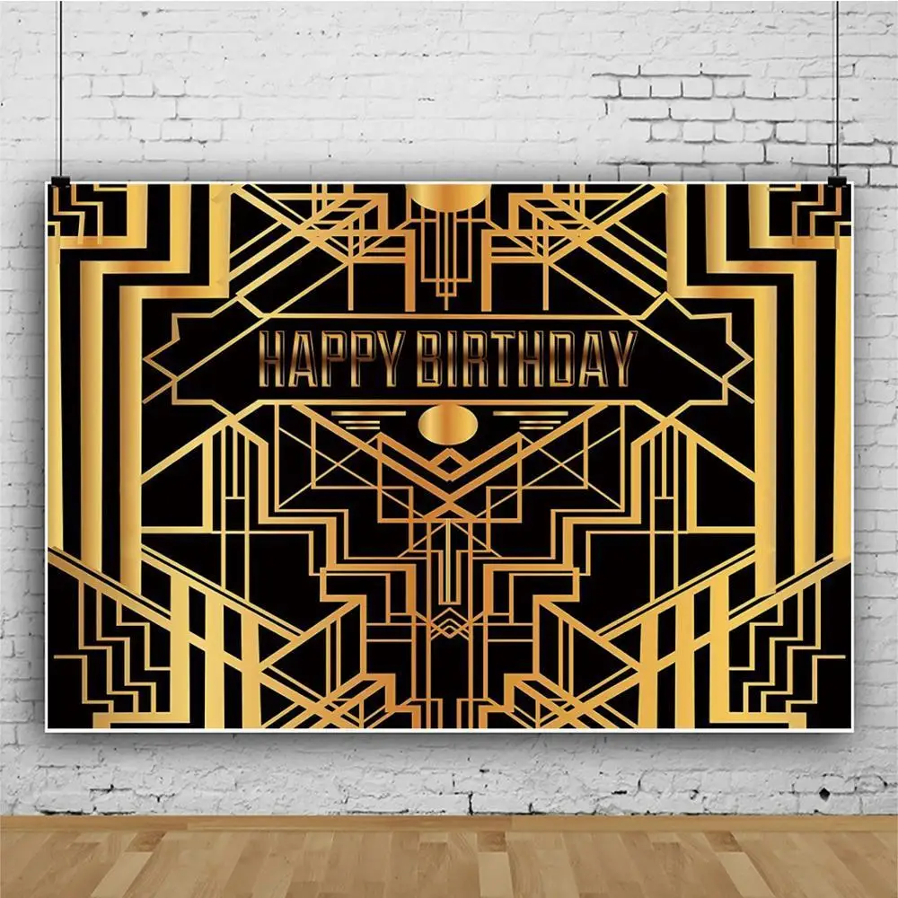 

The Great Gatsby Photography Backdrops Gatsby Happy Birthday Party Banner Decoration photo background Studio Shoots Vinyl