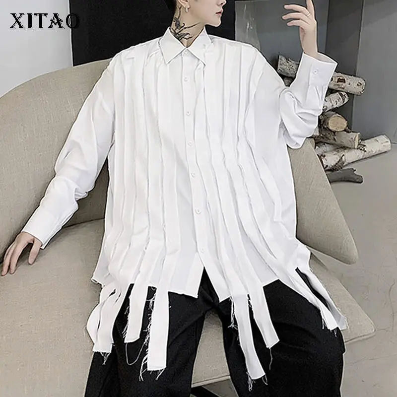 XITAO/полосатая блузка с кисточками модная новинка 2020 года одной грудью цвет белый