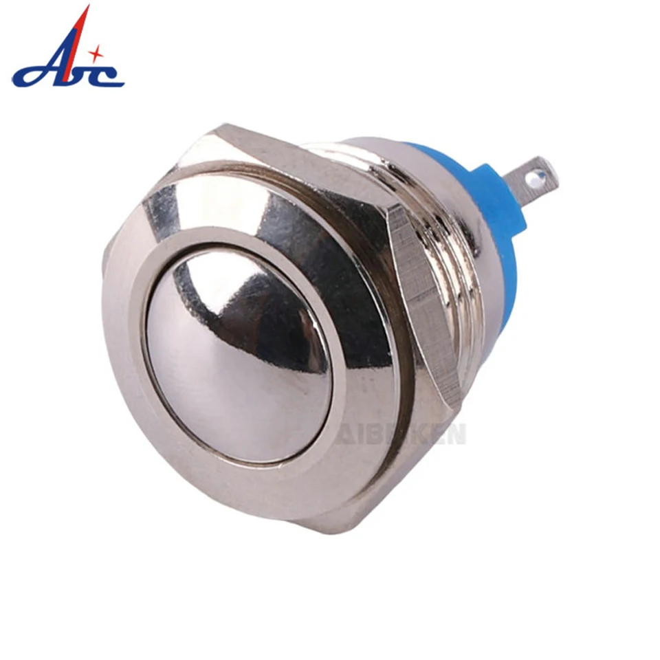 Round Raised SPST 1 NO 3A 250V 2pins 16mm Momentary Electrical Button Switch | Switches