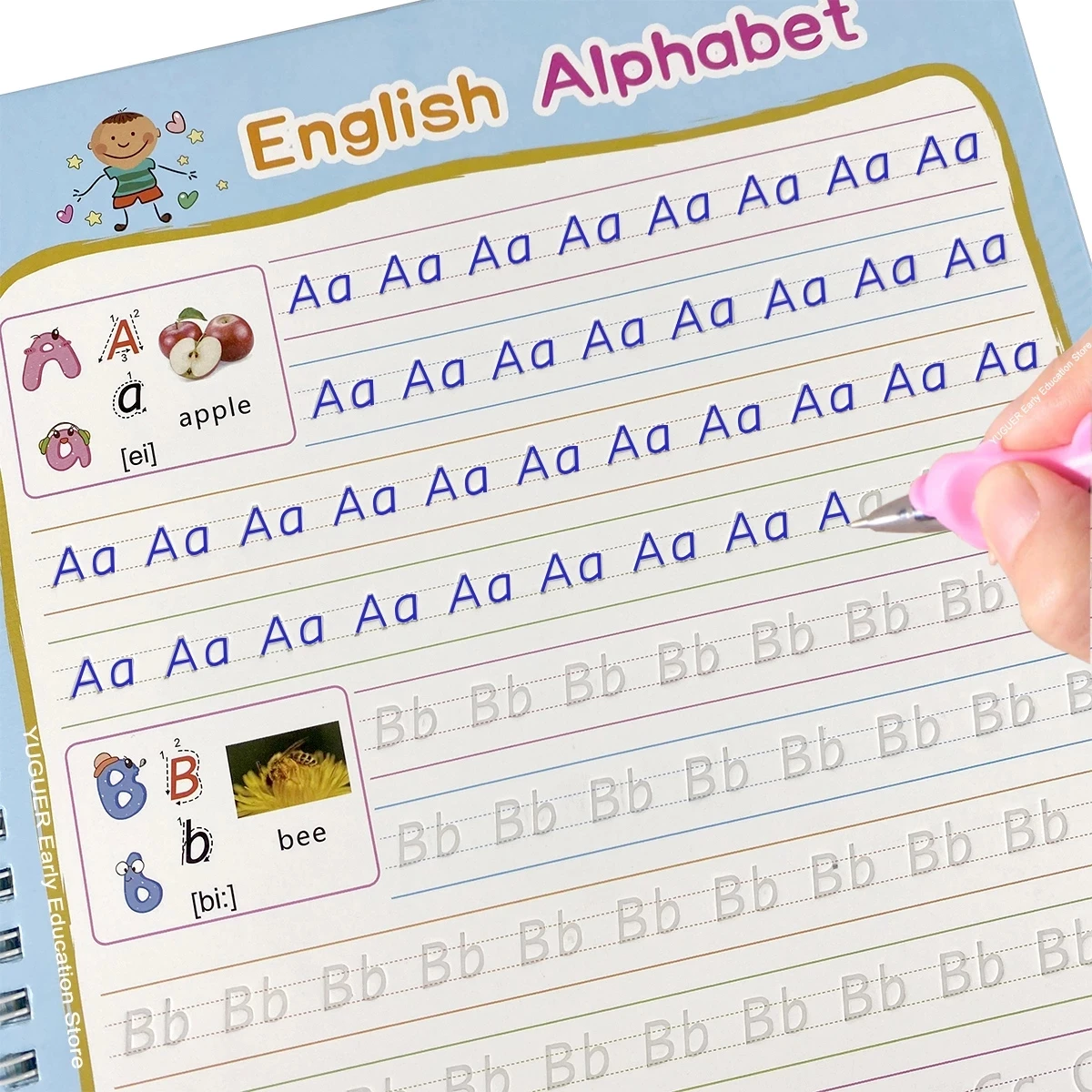 2021 многоразовая детская книга тетрадь для каллиграфии английские слова