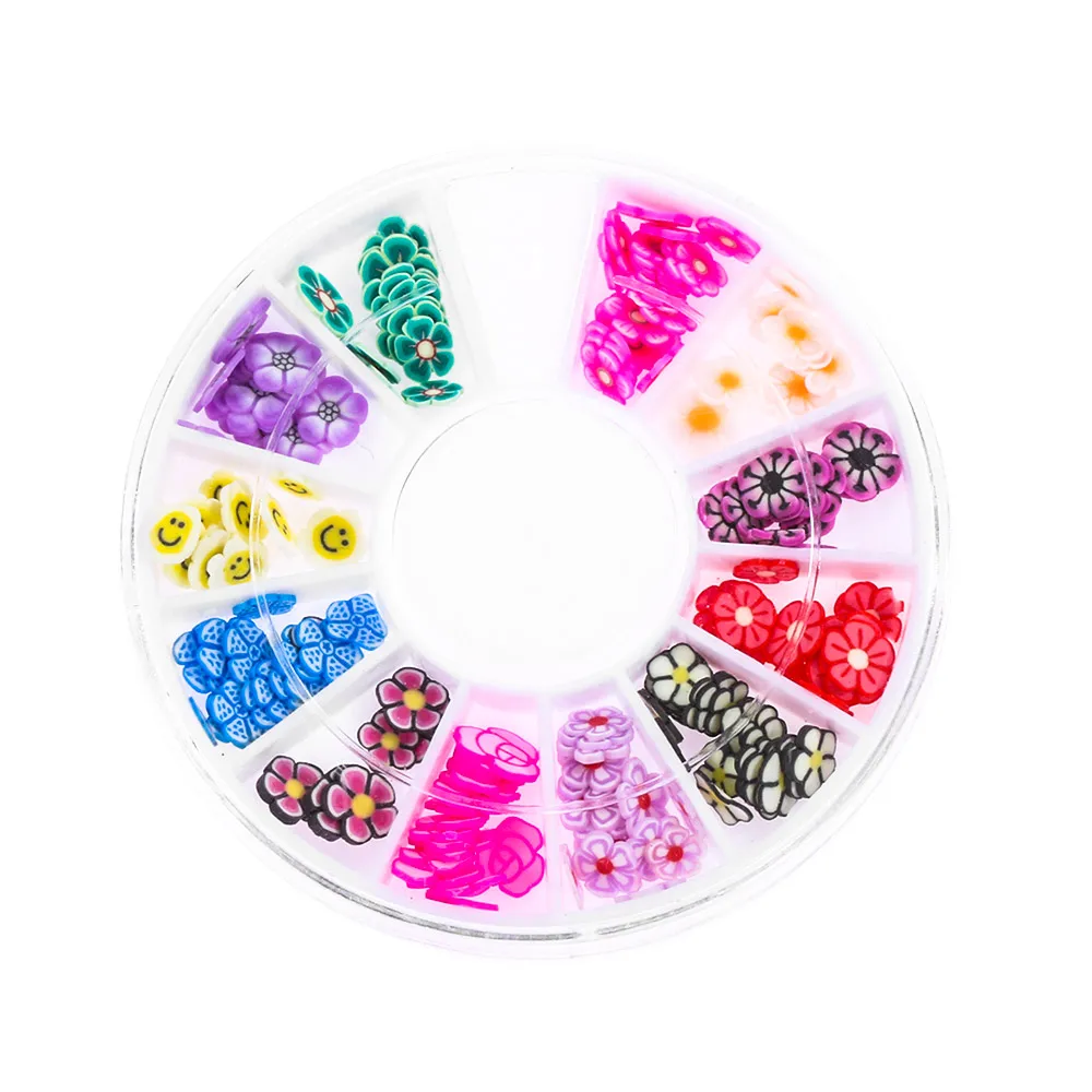 Style 2 Горячие Новые красочные 12 Сетки 3D крошечные Фрукты Fimo Ломтики смешанные стили DIY Дизайн ногтей Наклейка Полимерная глина Рождество Декор ногтей дизайн - Цвет: Style 2
