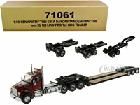 dm 150 kenworth t880 sffa day cab tridem tractor with xl 120 lowboy hdg trailer outrigger style with 2 booster 71061