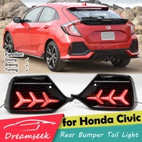 led rear bumper tail light for honda civic 2017 2018 2019 2020 2021 driving brake lamp with dynamic turn signal red lens yg