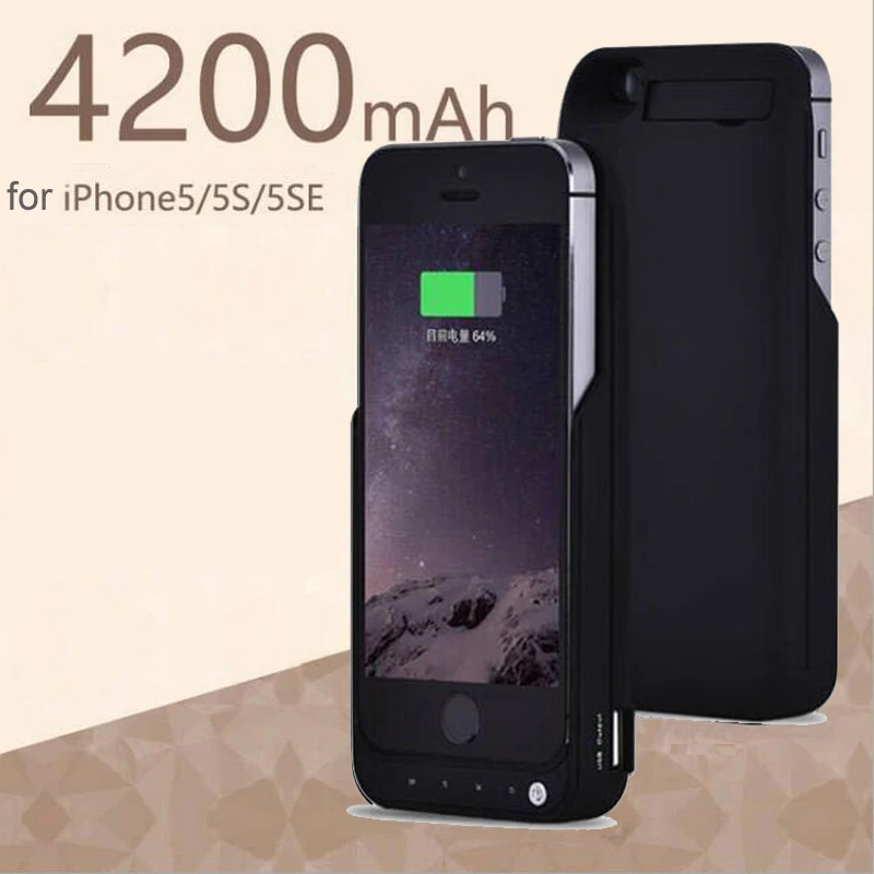 NENG 4200 мАч Ультра тонкое быстрое зарядное устройство крышка батареи для iPhone 5 5S SE