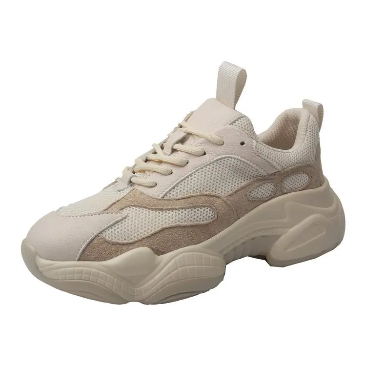 Женские кроссовки на платформе Fujin летние дышащие толстой подошве с круглым