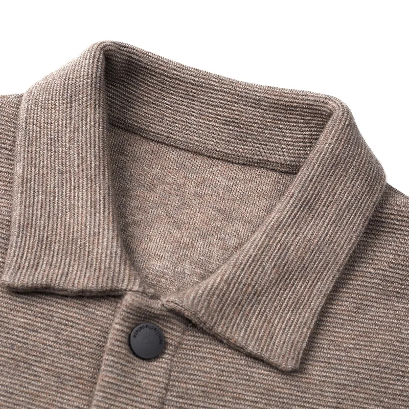 

2021 Spring Men's Knit Cardigan Simple Fashion Single-Breasted Lapel Business Long-Sleeved Casual Tide Clothing MCQSa02