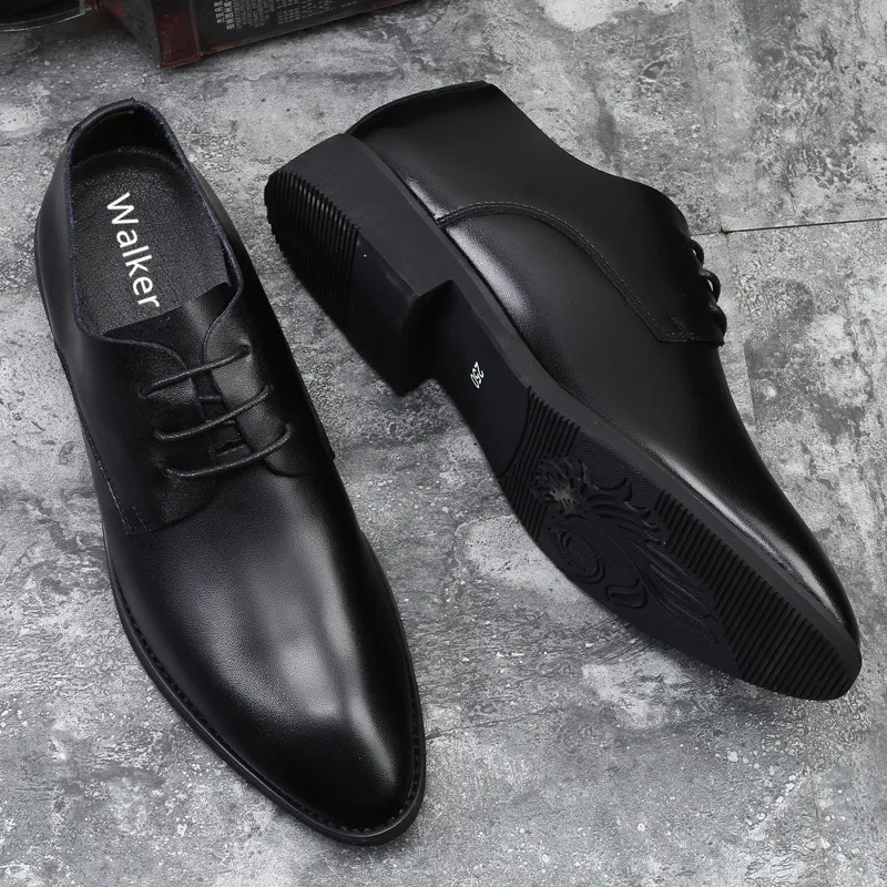 Туфли мужские деловые кожаные Классическая Свадебная обувь модные брендовые