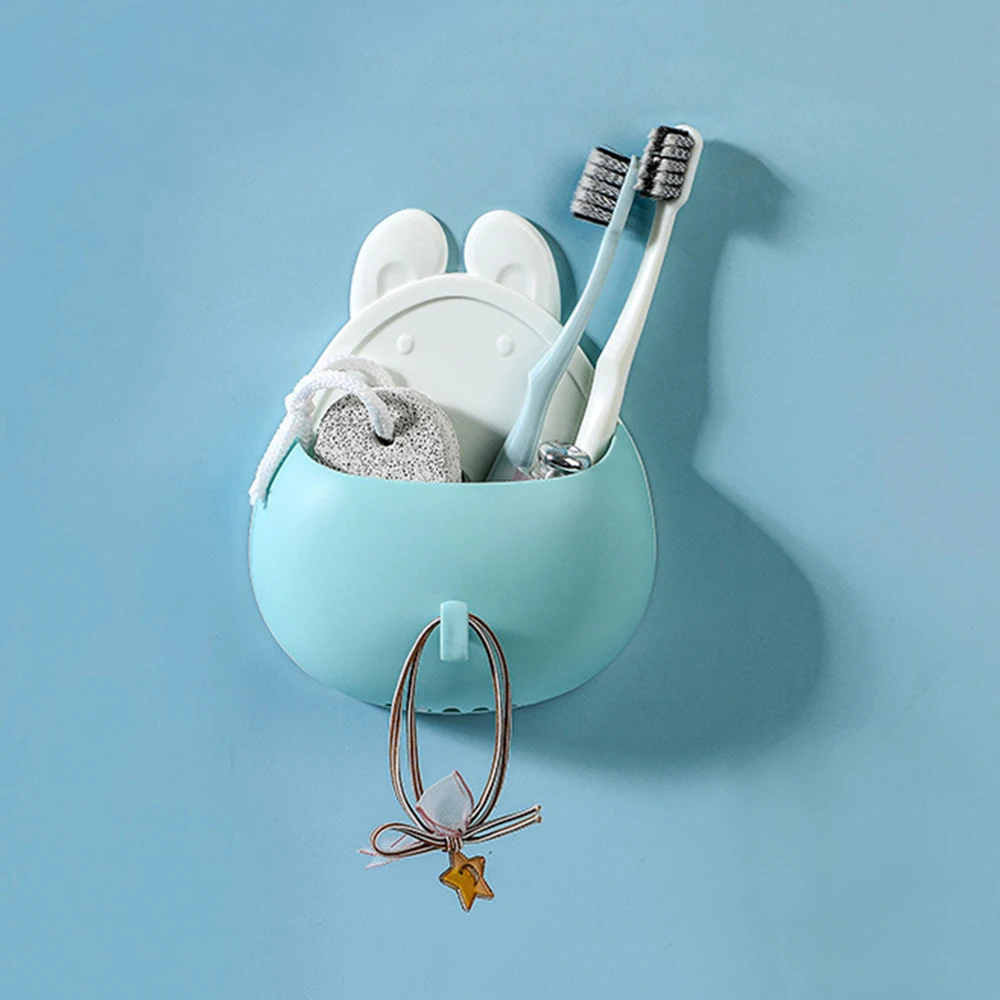 

1Pcs Plastic Toothbrush Wall-mounted Storage Holder Punch-free Toothpaste Holder Bathroom Decoration Accessories