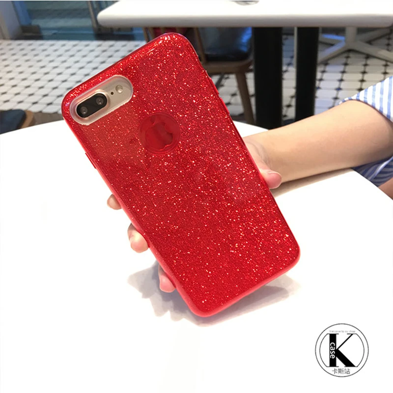 Red Shining Glitter Powder Phone Case For iPhone 14 Pro Max 13 12 Mini 11 X XR XS 7 8 Plus Luxury Fashion Soft Silicone Cover