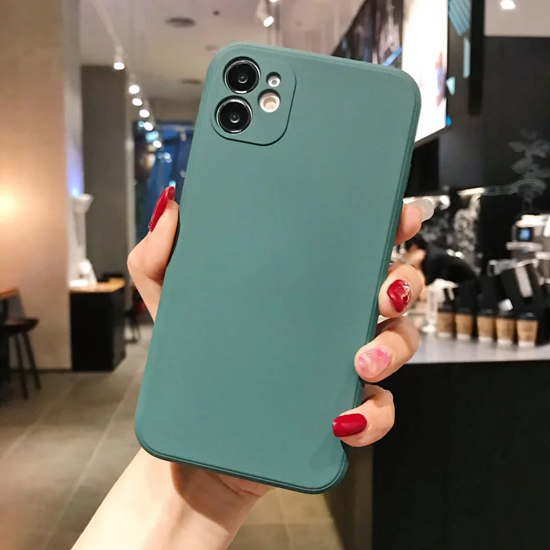 

Square Silicone Soft Case For iPhone 11 Pro max X XR XS Max 8 6 6s 7 Plus SE2 2020 12 pro mini Full Protection Phone Back Cover