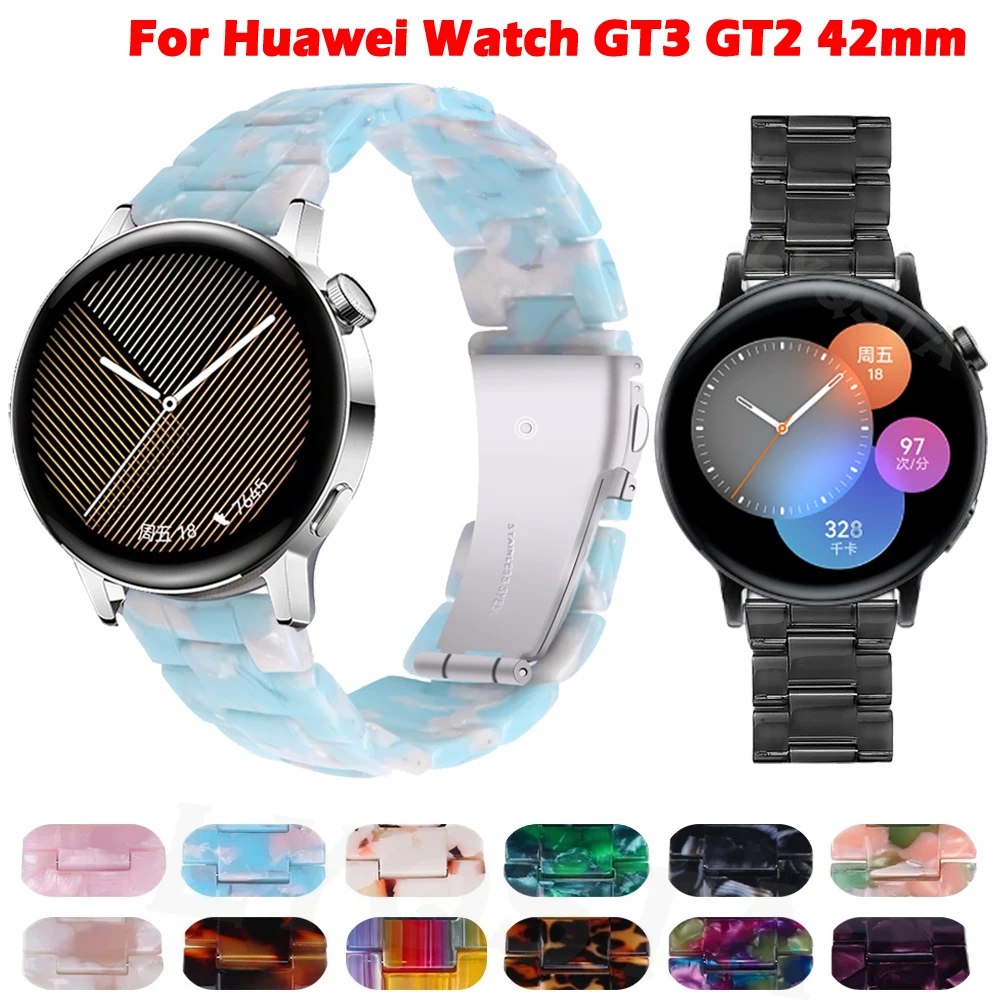 

Bracelet Wrist Band For Huawei Watch GT2 GT3 GT 2 3 42mm Smartwatch Transparent Resin Watchband For Honor Magic Watch 2 42mm