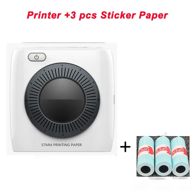 P2-3pcs sticker PAPERANG P2 Карманный переносной bluetooth-принтер Telefoon Foto Draadloze Aansluiting HD термопринтер 1000 мАч JEPOD - Цвет: P2-3pcs sticker