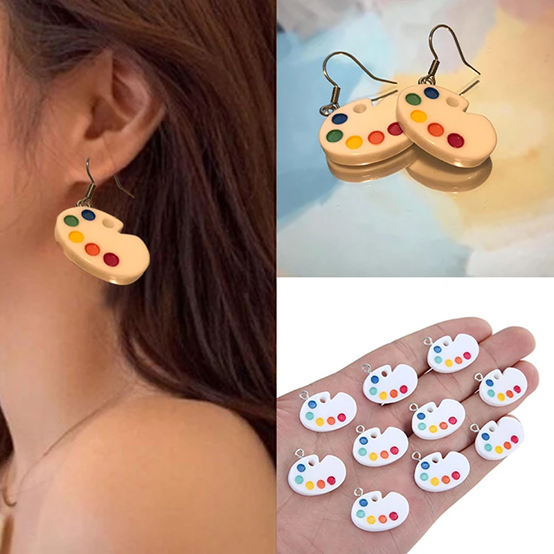 

2021 New 10pcs resin simulation palette charms pendant DIY Handmade necklace jewelry Making Accessories For Women Girls Earrings