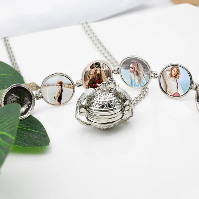 

Ladies accessoriesцепочка на шею женскаяNew Style Openable Multi-layer Wings Photo Box Couple Necklace Retro Fashion Necklace