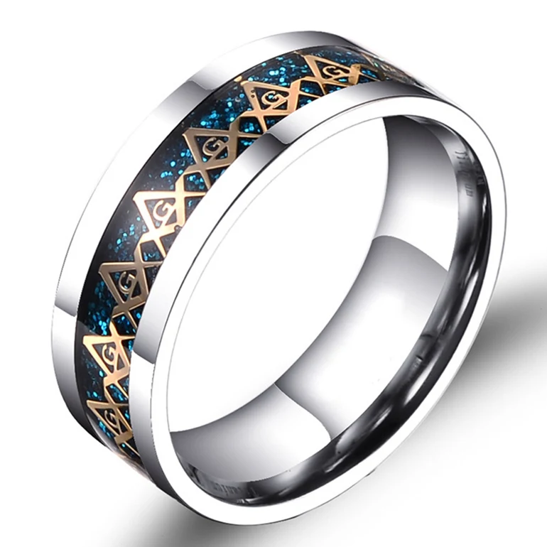 8 мм масонов кольцо кольца для женщин и мужчин ЗО с эмблемой золотого серебряного