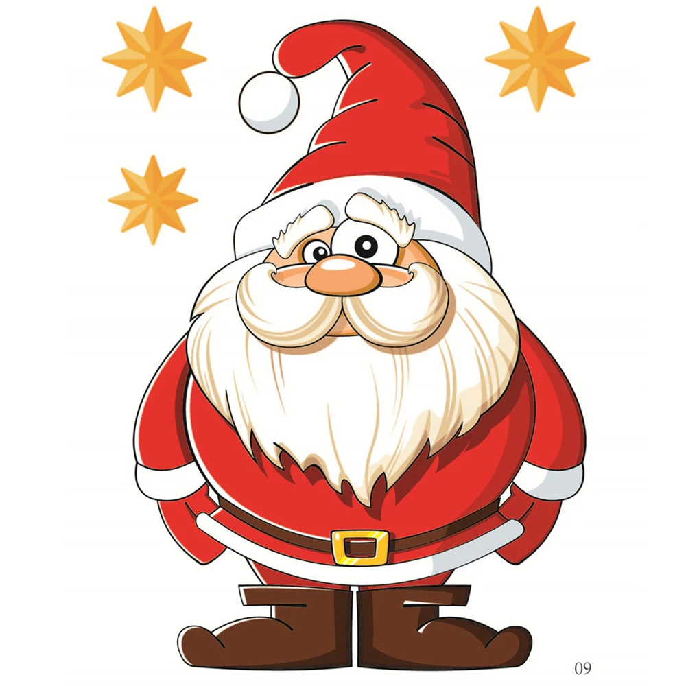 Рождественские съемные оконные стеклянные наклейки рождественские украшения