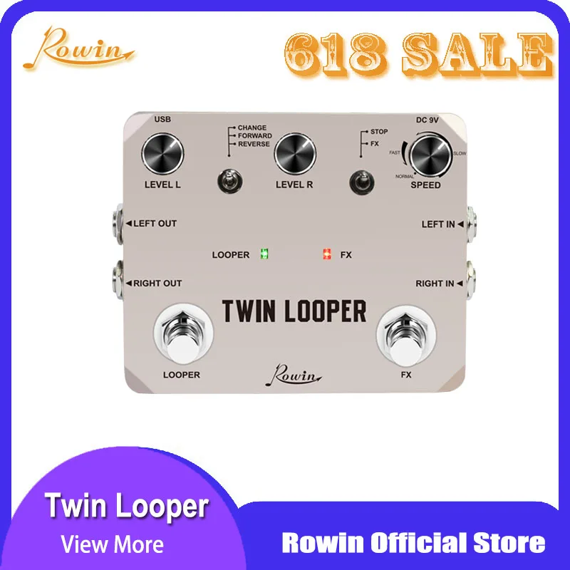 Rowin Twin Looper Station педаль эффектов для электрогитары гитаристов | Спорт и развлечения