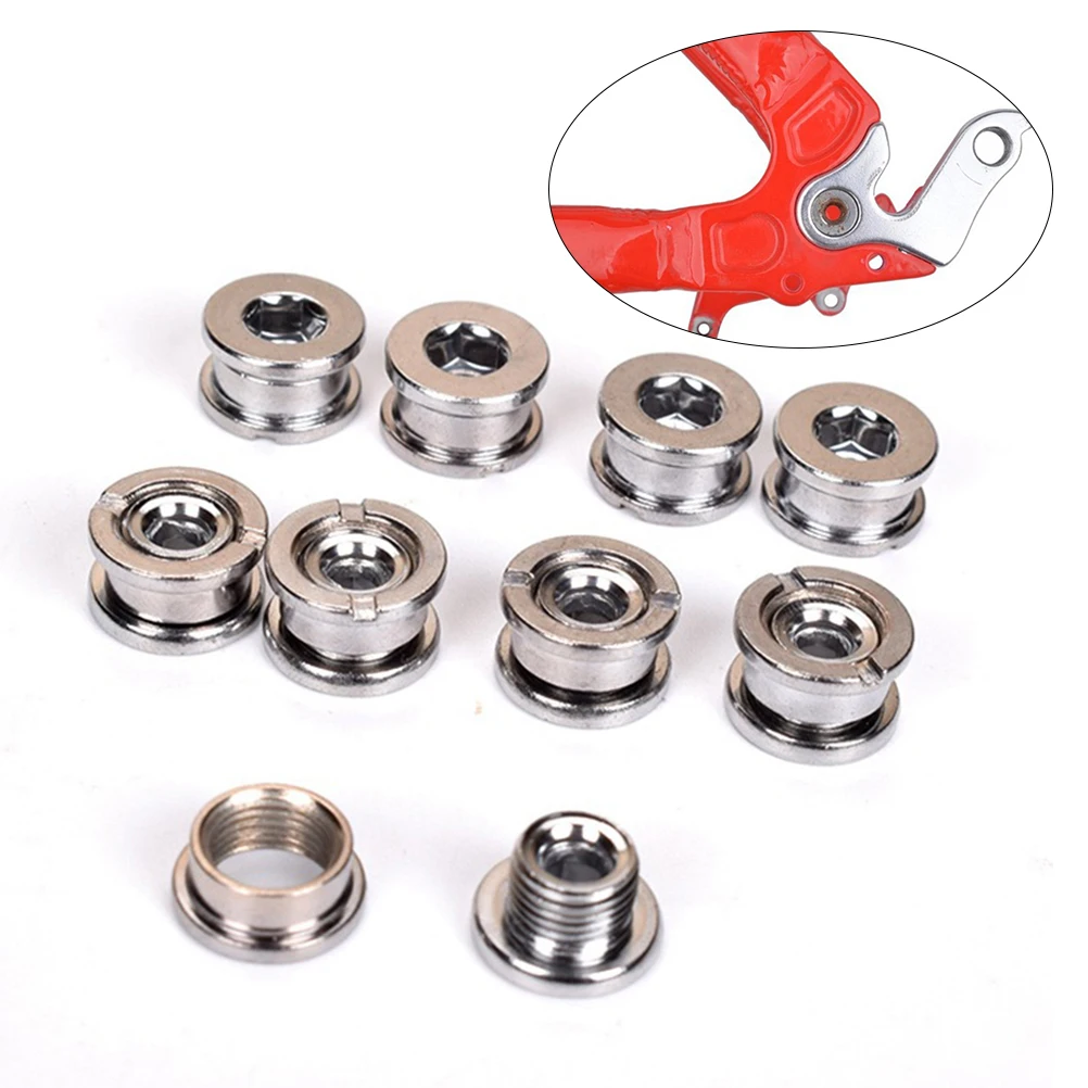 10 Sets Crank Bolts Bike Chainwheel Screws Chainring Crankset and Nuts for Accessory | Спорт и развлечения