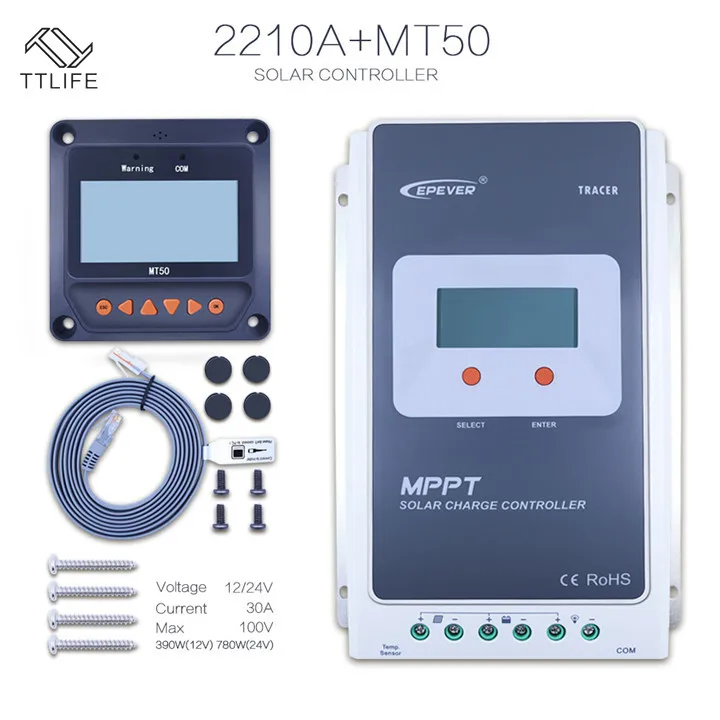 

TTLIFE Remote Meter Display MT-50 for EPever EPsolar MPPT Solar Charge Controller Tracer-AN Tracer-BN TRIRON XTRA ViewStar-AU BN