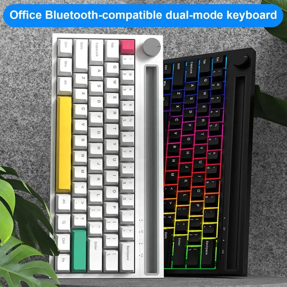 

AJAZZ K620T Computer Keyboard Ergonomic Wired/Bluetooth-compatible 62 Keys RGB Backlight PC Mechanical Keyboard for Office