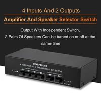 4 in 2 out passive power amplifier speaker selection switcher speaker switch splitter comparator no loss of sound quality