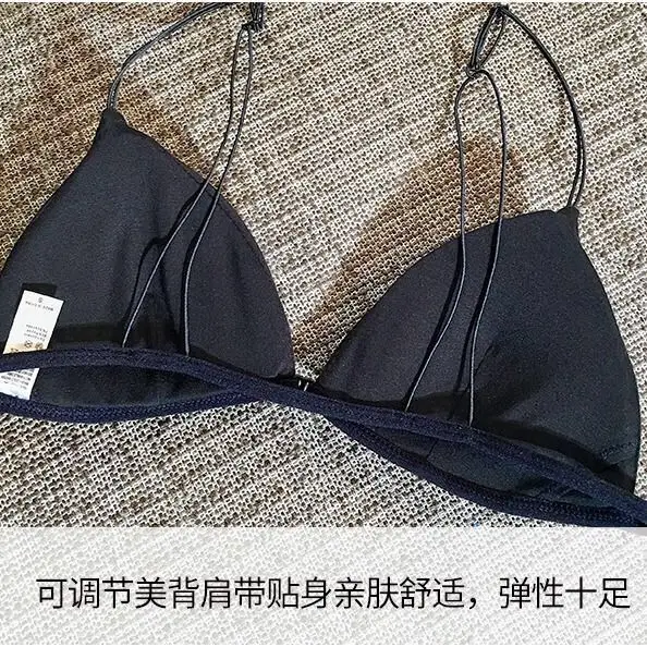 

Sexy front button back bra triangle cup thin underwire anti-sagging girl back bra
