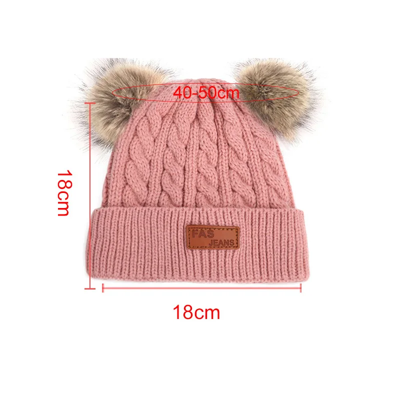 Reci&eacute;n Nacido gorra de invierno para beb&eacute; beb&eacute;s ni&ntilde;as sombrero de algod&oacute;n tejido lindo sombreros ni&ntilde;os calientes sombrero de Color s&oacute;lido gorros para ni&ntilde;os de 0-3 a&ntilde;os-3