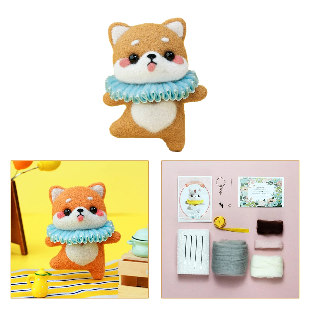 DIY шерстяной войлок иголка для рукоделия Войлок комплект животных с рисунками из