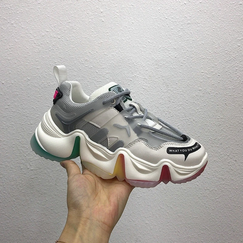 Женские кроссовки на массивной платформе Ulzzang повседневные брендовые удобные