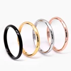 Модное светильник роскошное минималистичное дизайнерское тонкое кольцо из нержавеющей стали 2 мм розовое золото черный для женщин и мужчин ювелирные изделия для вечеринки простой подарок