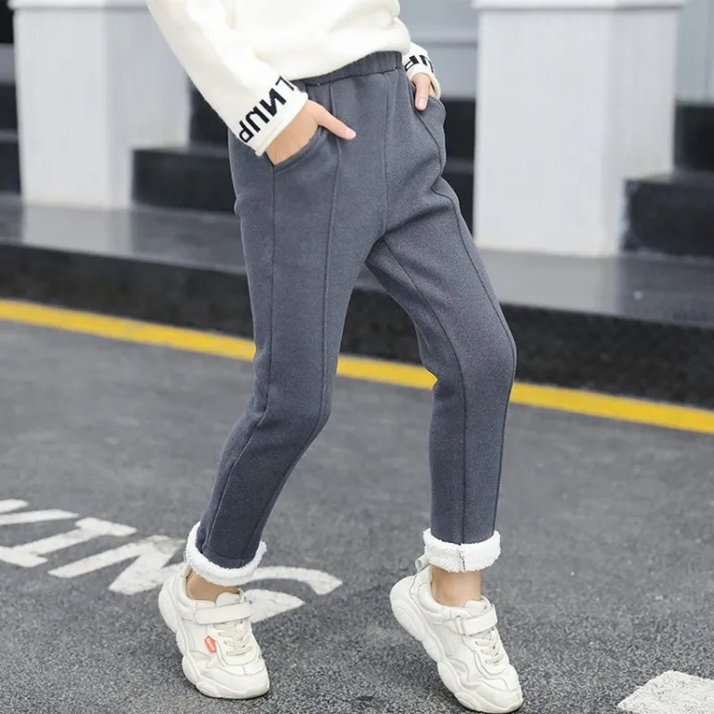 HziriP/2020 г. весенне зимние штаны для девочек повседневные Бархатные Теплые