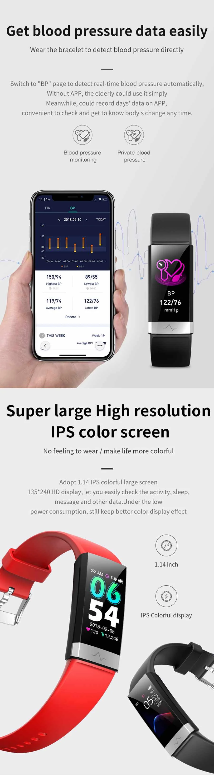 Hot Sale V19 ECG+PPG O2 HRV Analysis Tracking Motion Smart Watch IP68 Waterproof Smart Band Anti-lost Alarm Fitness Wristbands