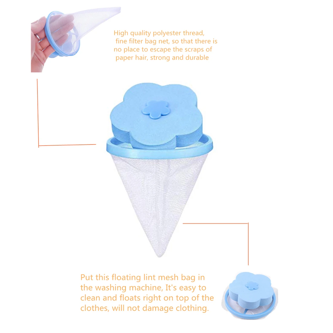 12Pcs Resuable Flower-type Household Reusable Washing Machine Lint Mesh Bag And Washing Bag Reusable Hair Remover