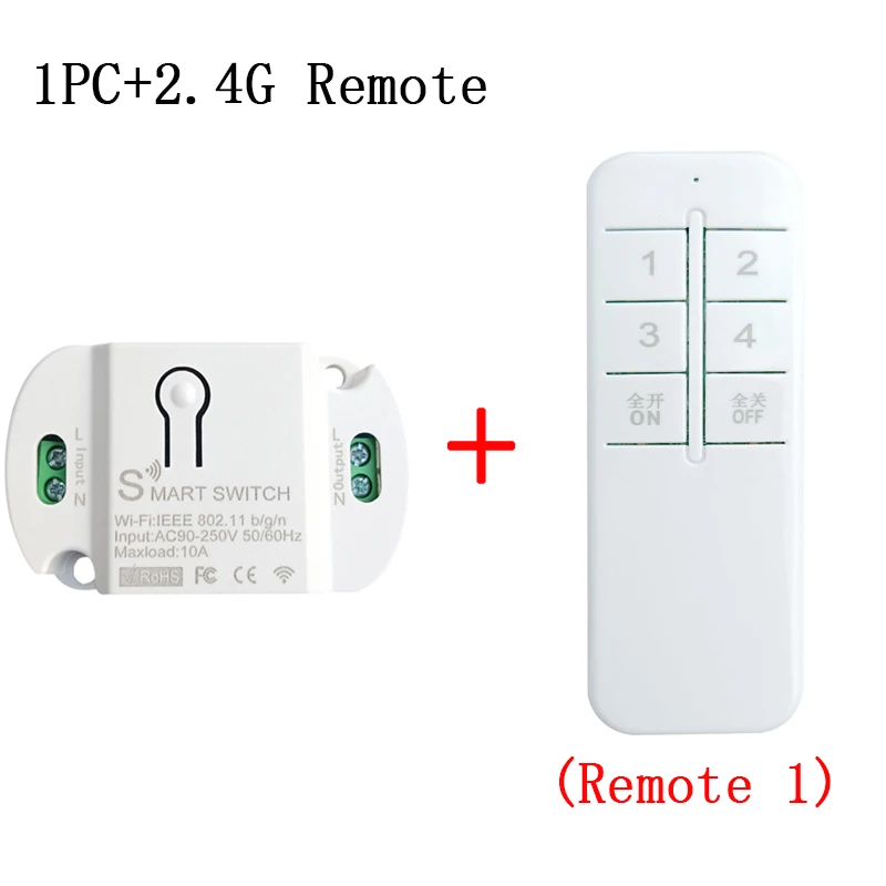 

EWeLink Mini WiFi Bluetooth-compatible 2.4G Remote Control Smart Switch Module Voice Control Work With Alexa Google Home Alice