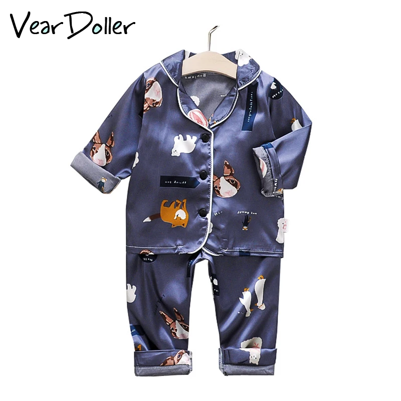 

VearDoller Cartoon Pattern Comfortable Baby Home Clothes for Boys Girls Fashion Kids Two Piece Pajama Set Children's Sets