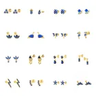 Серьги-гвоздики в виде стрекозы, птицы, динозавра