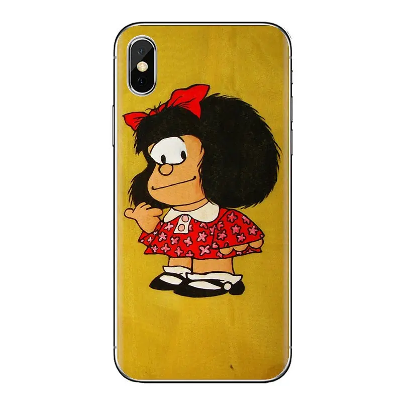 Silicone Phone Skin Case For HTC U11 One M7 M8 A9 M9 M10 E9 Desire 630 530 626 628 816 820 Motorola G G2 G3 Cartoon Mafalda Girl |