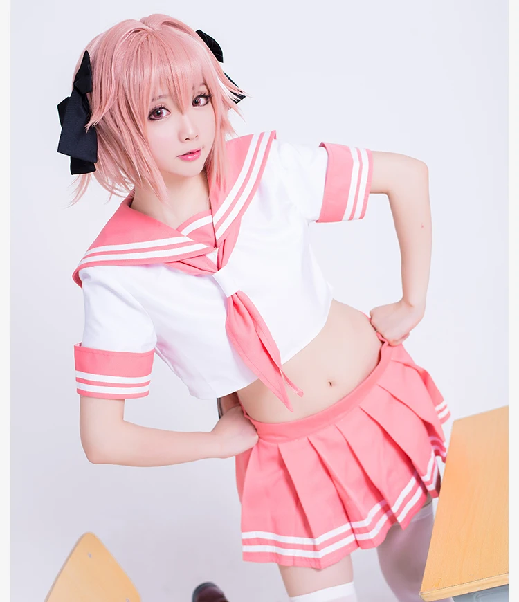 

Fate/Grand Order Fate Apocrypha Rider Astolfo Cosplay JK школьная форма матросский костюм женский модный наряд Аниме костюм на Хэллоуин