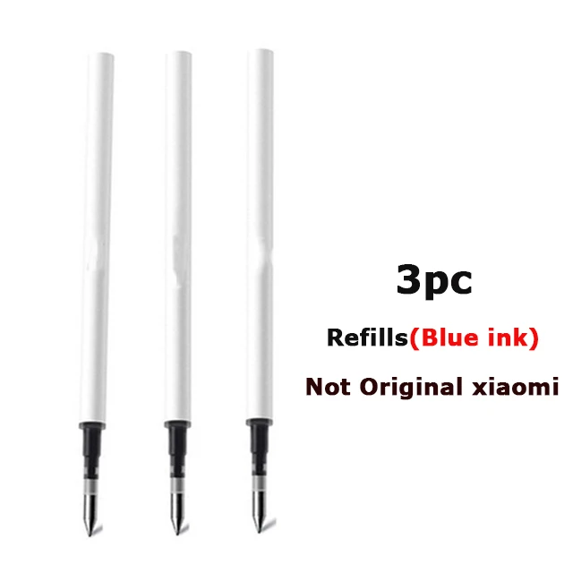 3pcs blue ink Оригинальная ручка-знак Xiaomi Mijia 9,5 мм ручки для подписи+ Заправка для ручек Mijia черная гладкая швейцарская заправка - Цвет: 3pcs blue ink