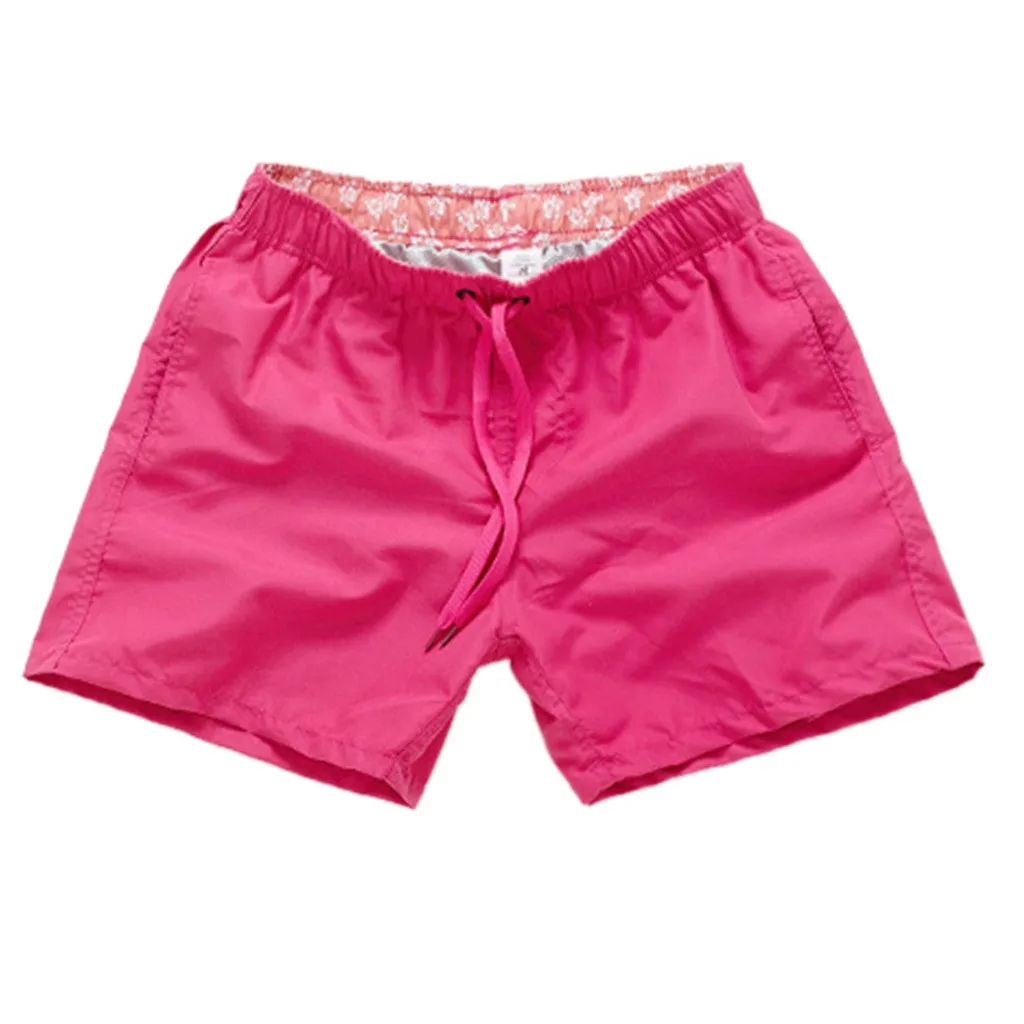 

2019 Summer Brand Men Swimwear Swimsuits Men Pure Color Splice Stripe Beach Work Casual Men Short Trouser Shorts Pants Z507
