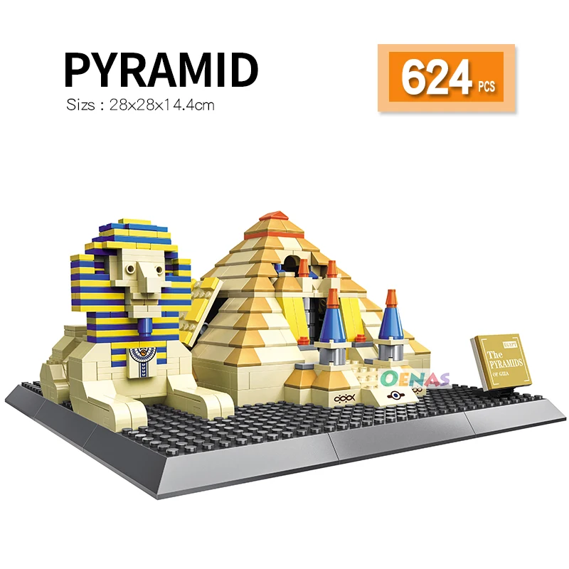 

Architecture Great Pyramid Of Giza World Famous landmark Building Blocks Sets Bricks diy Classic technic Kids Toys for Children