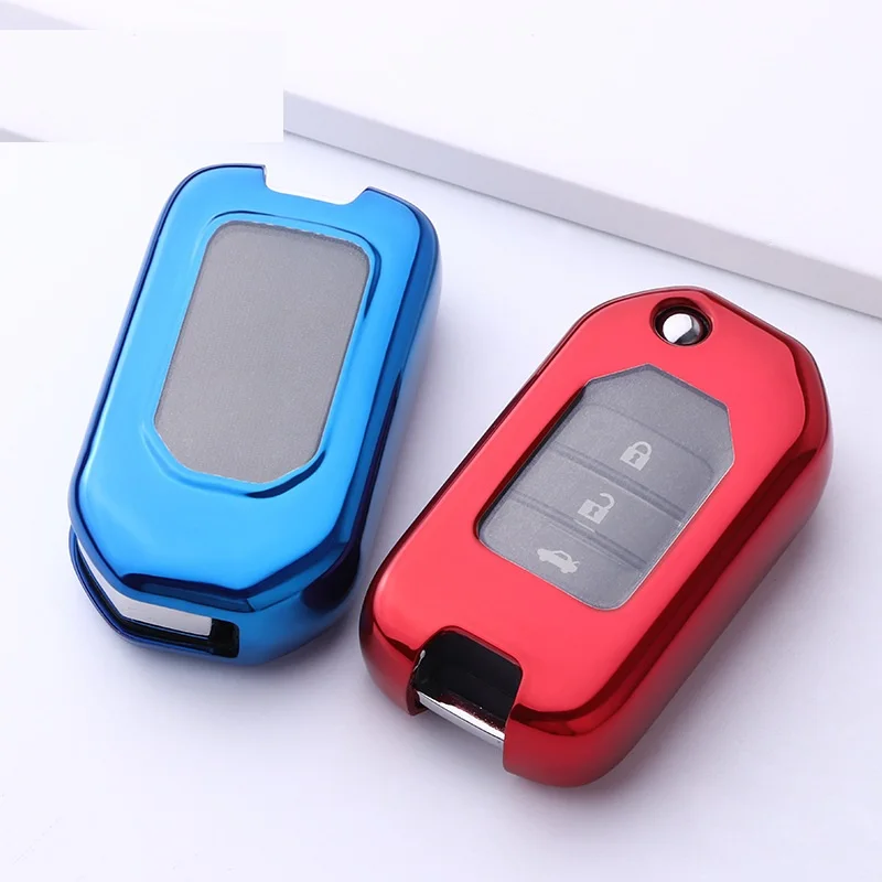Чехол для ключа TPU полной защиты для Honda Civic CR-V HR-V Accord Jade Crider Odyssey 2015-2018 с защитой дистанционного управления.
