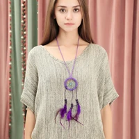 woven flocking fabric diameter 6 cm dream catcher national craft necklace personality national style with sweater chain