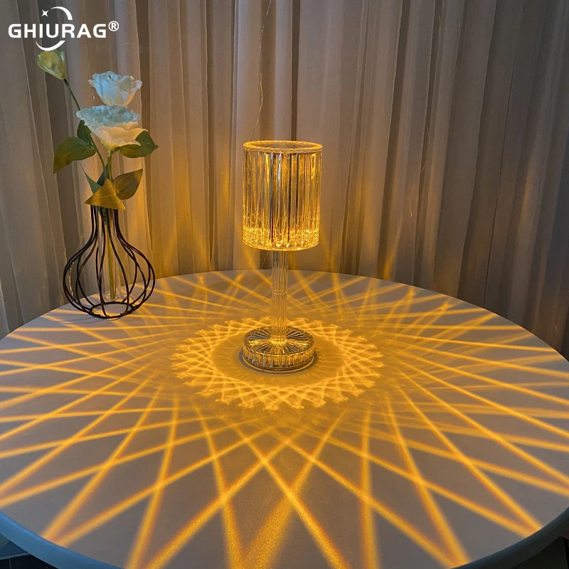 

Table Lamp Touch Crystal Desk Lights Charging LED Table Night Light For Dining Room Bedroom Bedside Art Decor Bar Lighting