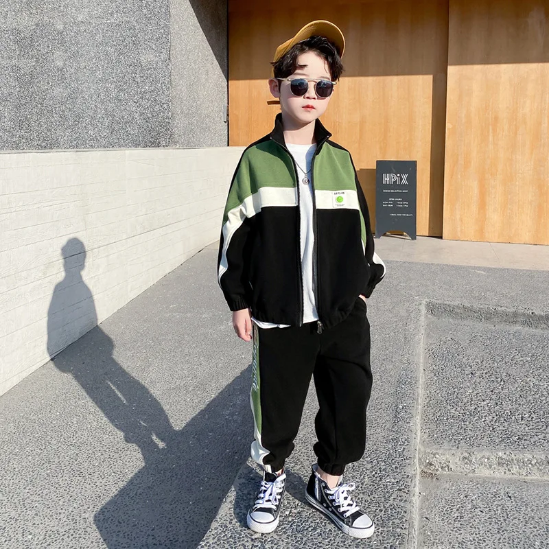 

Спортивный костюм для мальчиков-подростков, повседневная куртка и брюки, комплект из 2 предметов, весна 2022