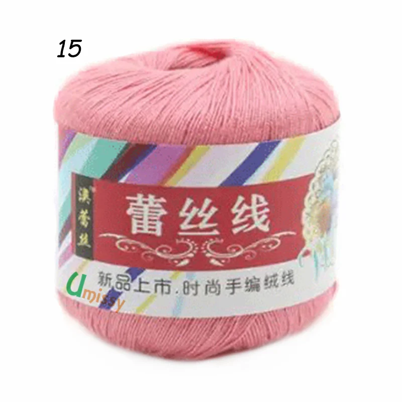 1pc 15 1 шт. хлопок чесаная пряжа для ручного вязания тонкая мягкая цветная Органическая пряжа - Цвет: 1pc 15