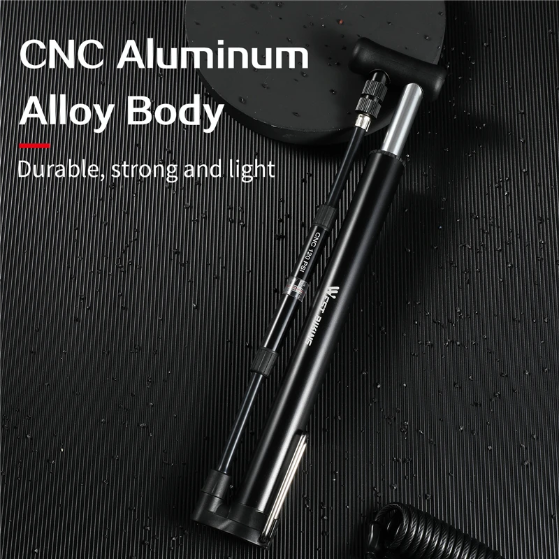 Portable Floor Pump 120SPI Aluminum Alloy Material Light Strong Mini Bicycle Hand Waterproof Barometer Inflatable Tube | Спорт и