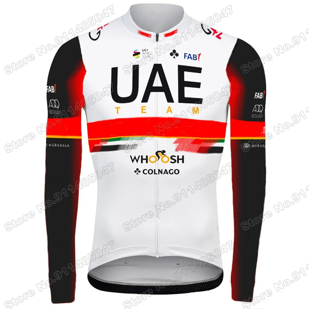 

UAE 2021 Team Summer Cycling Jersey Set Cycling Clothing Suit Mens Long Sleeve MTB Bike Road Pants Bib Maillot Ropa Trikot