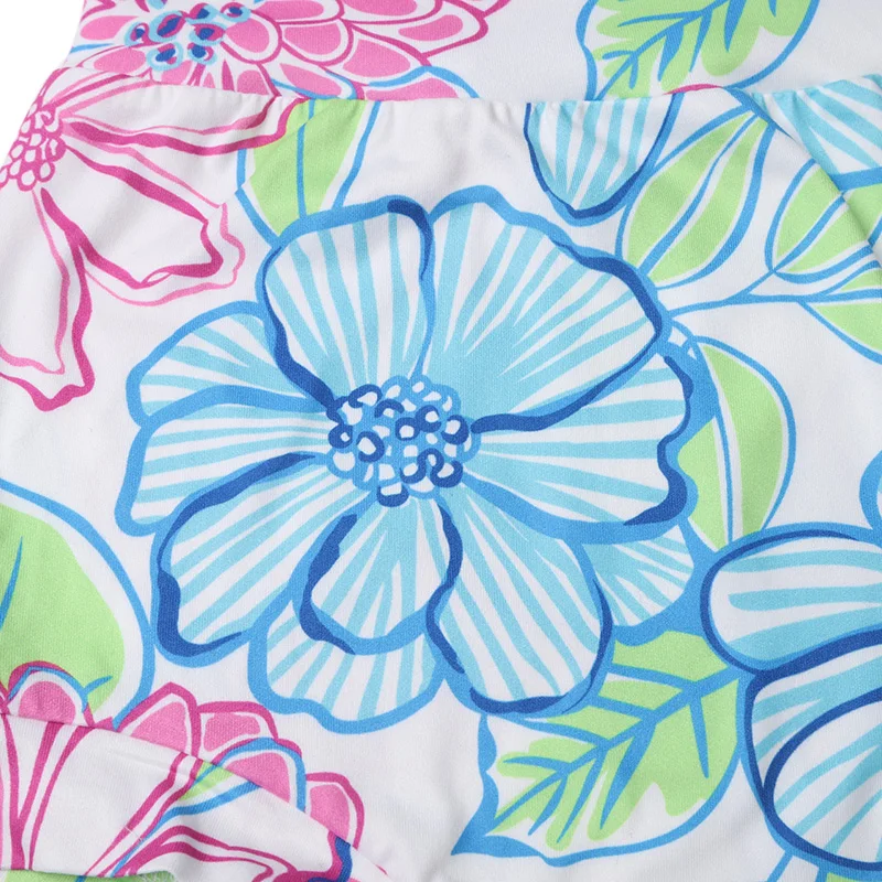 

Original Design Sunmmer Girls Clothing Set Baby Kids Short Sleeve Top+Shorts+Headband Three-piece White Children Cartoon Cloth