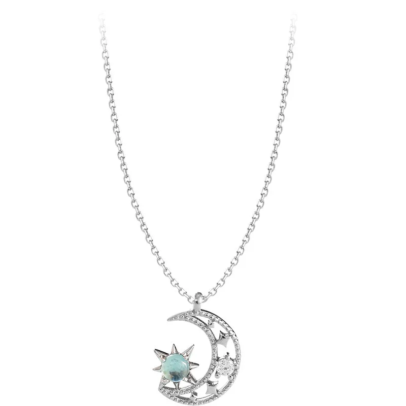 

New Korean Style Stars Moon Clavicle Necklace Fashion Simple Style Pendant INS Necklace For Charm Women 2020 Exquisite Jewelry